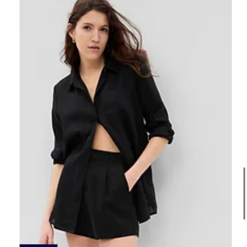 Linen Boyfriend Shirt (Petite)